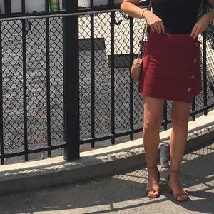 Maroon Corduroy Skirt
